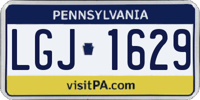 PA license plate LGJ1629