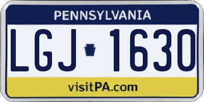PA license plate LGJ1630