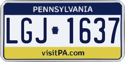 PA license plate LGJ1637