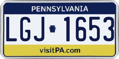 PA license plate LGJ1653