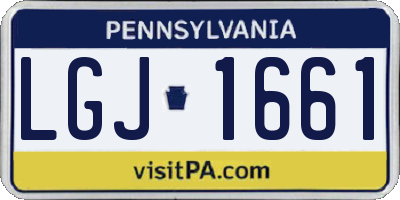 PA license plate LGJ1661