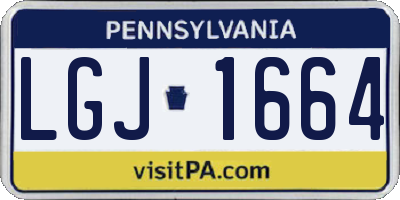 PA license plate LGJ1664