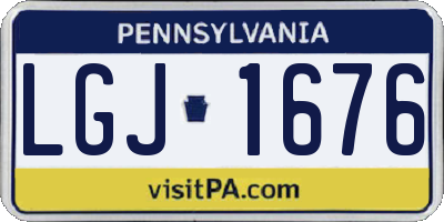 PA license plate LGJ1676