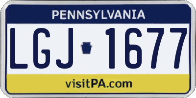 PA license plate LGJ1677