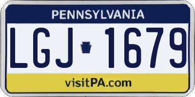 PA license plate LGJ1679