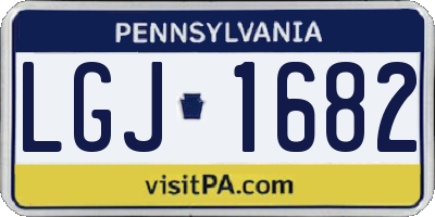 PA license plate LGJ1682