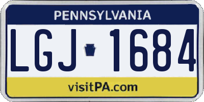 PA license plate LGJ1684
