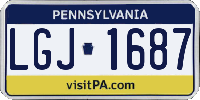 PA license plate LGJ1687