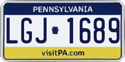 PA license plate LGJ1689