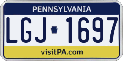 PA license plate LGJ1697