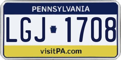 PA license plate LGJ1708