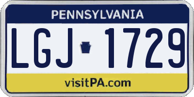 PA license plate LGJ1729