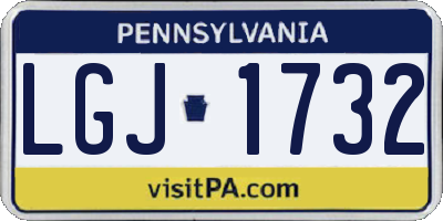 PA license plate LGJ1732