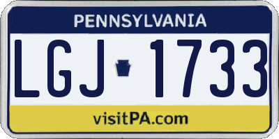 PA license plate LGJ1733