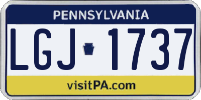 PA license plate LGJ1737