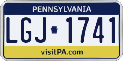 PA license plate LGJ1741