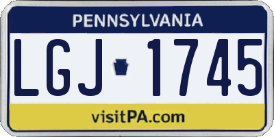 PA license plate LGJ1745