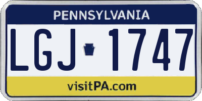 PA license plate LGJ1747