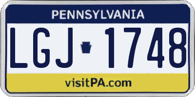 PA license plate LGJ1748