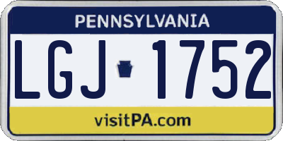 PA license plate LGJ1752
