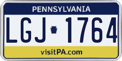PA license plate LGJ1764