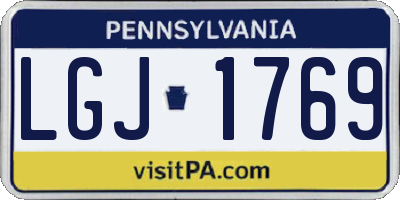 PA license plate LGJ1769