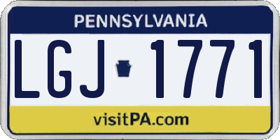 PA license plate LGJ1771