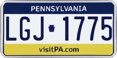 PA license plate LGJ1775
