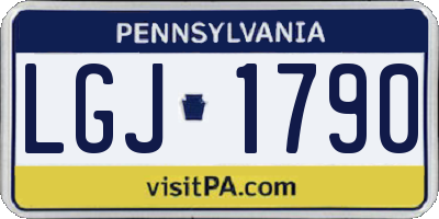 PA license plate LGJ1790