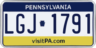 PA license plate LGJ1791