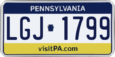PA license plate LGJ1799