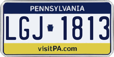 PA license plate LGJ1813
