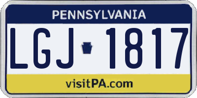 PA license plate LGJ1817