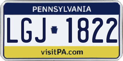 PA license plate LGJ1822