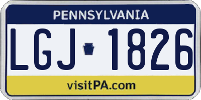 PA license plate LGJ1826