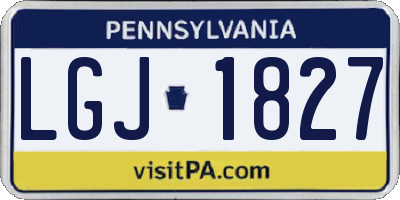 PA license plate LGJ1827