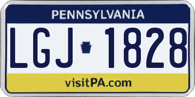 PA license plate LGJ1828