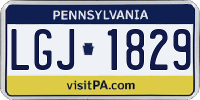 PA license plate LGJ1829