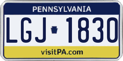 PA license plate LGJ1830
