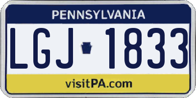 PA license plate LGJ1833