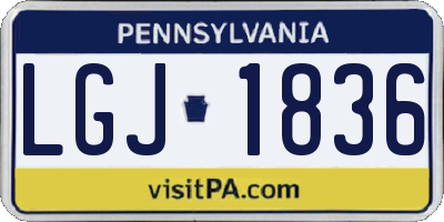 PA license plate LGJ1836