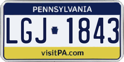 PA license plate LGJ1843