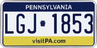 PA license plate LGJ1853