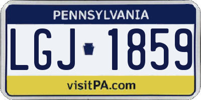 PA license plate LGJ1859