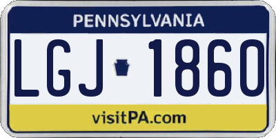 PA license plate LGJ1860