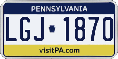 PA license plate LGJ1870
