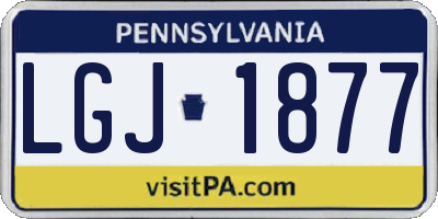 PA license plate LGJ1877