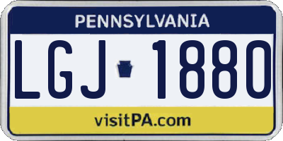 PA license plate LGJ1880