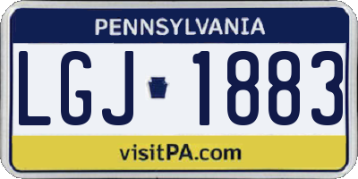 PA license plate LGJ1883