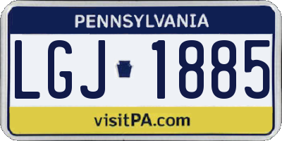 PA license plate LGJ1885